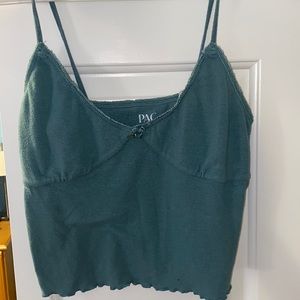 Green PacSun cropped baby tank, size small